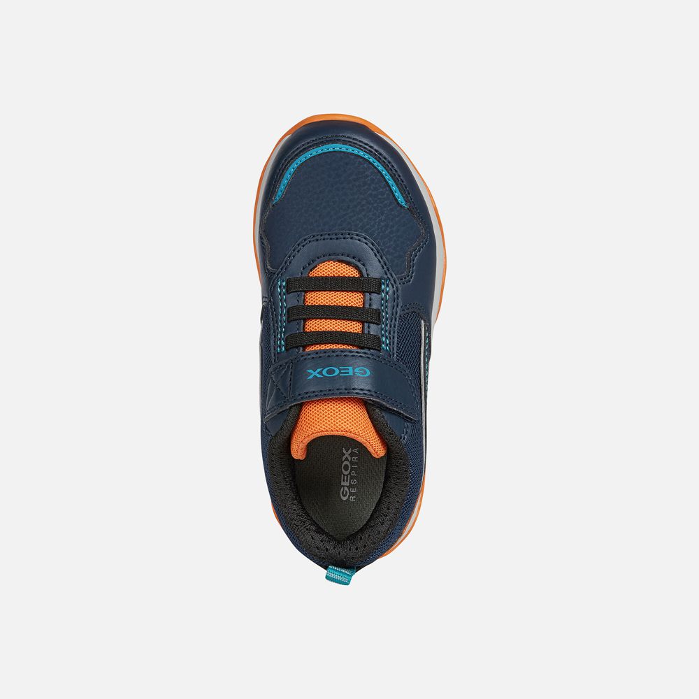 Geox Sneakers Navy/Orange Calco - Geox Boys Shoes - GJZOCN946